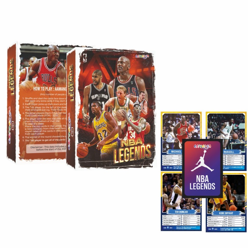 🏀 Aamango NBA Trump Cards – Combo Pack (NBA Legends + NBA Stars 2025 Edition)