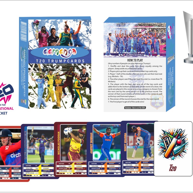 Aamango T20 International 2024 Edition Trump Cards (Includes Current &amp; Retired Players)