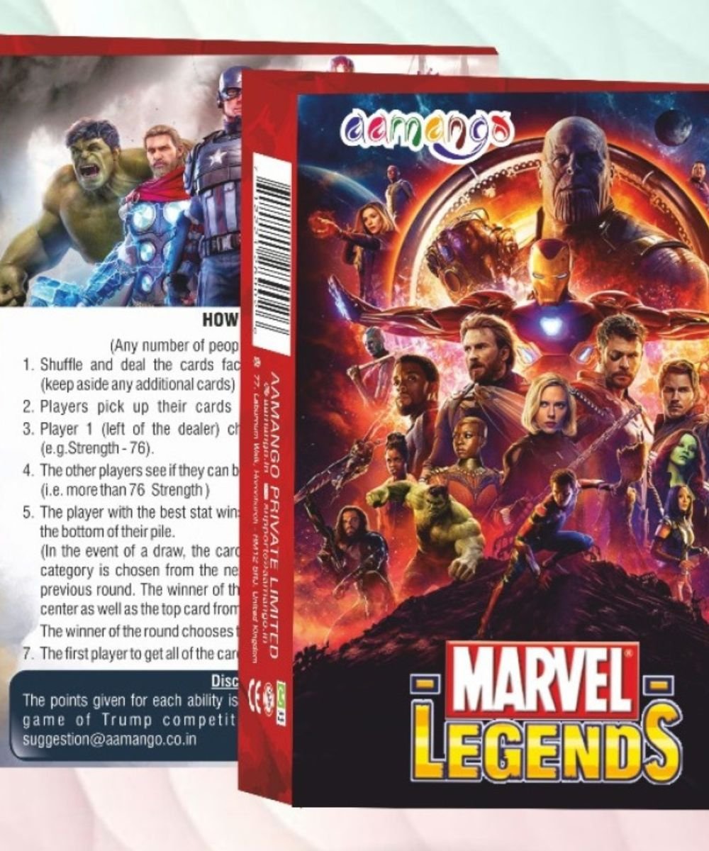58 Aamango Marvels Red Trump Cards – Marvel Super Heroes & Villains Collectible Card Game | 63 Cards Pack Featuring Iron Man, Spider-Man, etc - Image 1